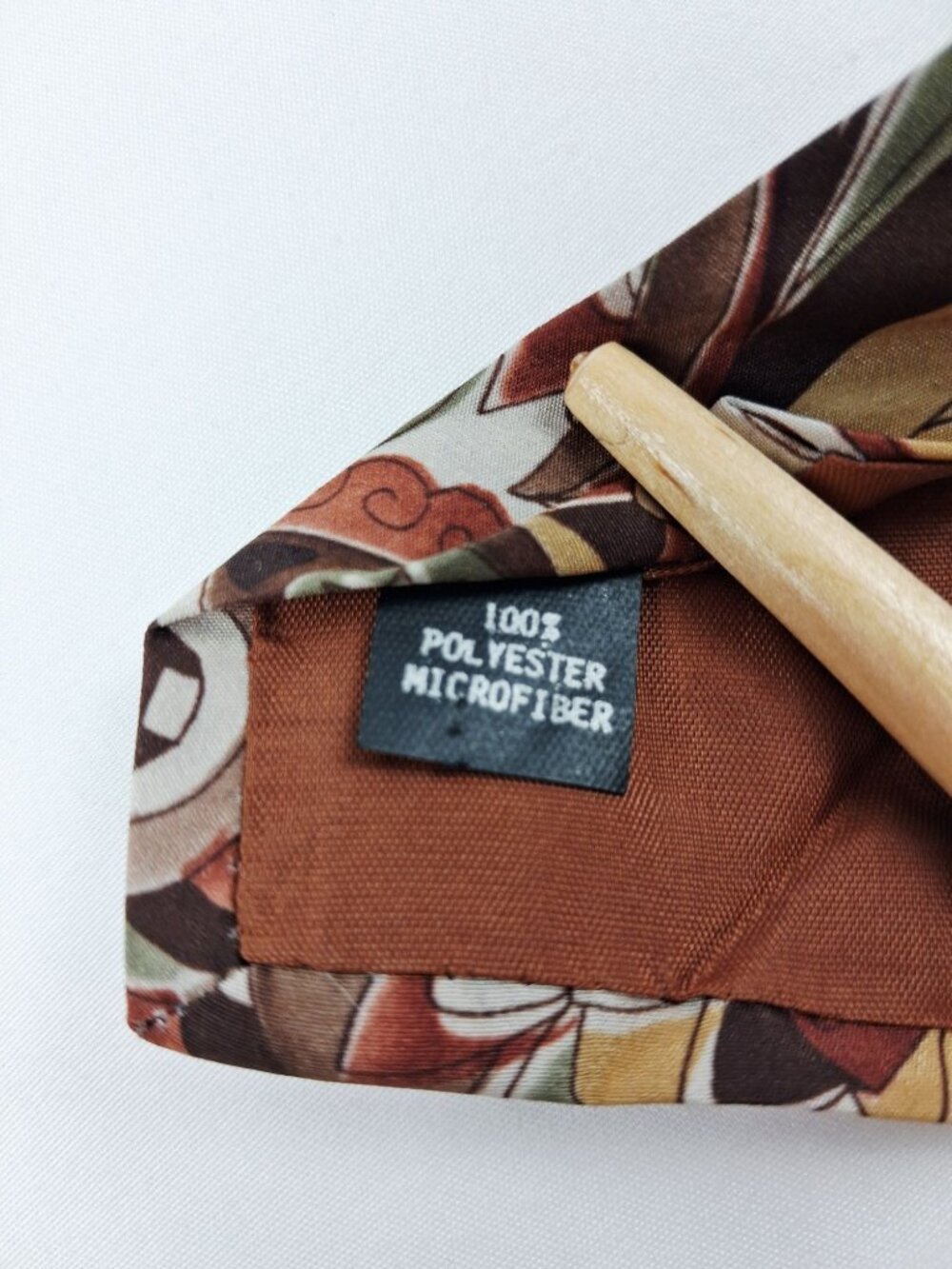 Vintage Adams Row Mens Paisley Abstract Floral Tie Multicolor 57" L - Picture 10 of 10